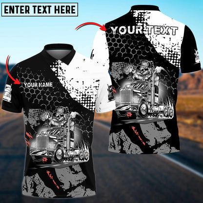 Truck Breath of Fire Skull Personalized Name Shirt For Truck Driver, Trucking Gift 3D Polo Shirt TO3498