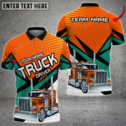 Truck Mix Multicolor Option Personalized Name Team 3D Polo Shirt For Truck Driver TO3517