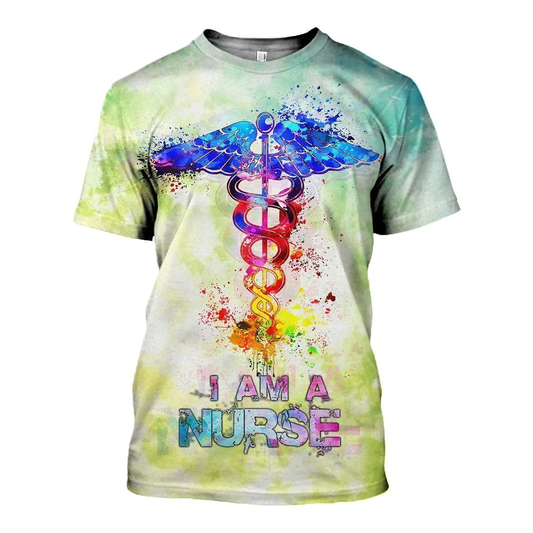 Personalized Nurse 3D Shirt, I'm a Nurse Water Color Tshirt, Gift for Him TO3186