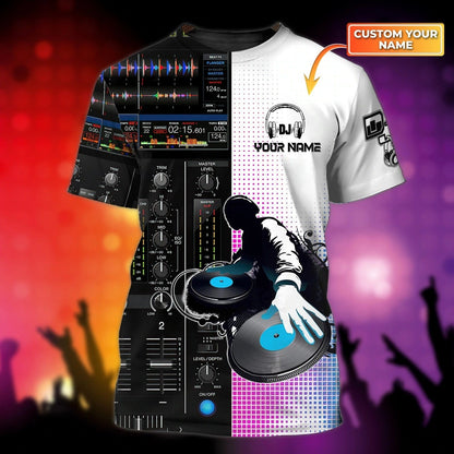 Personalized Disc Jockey 3D Shirt, Dj Man Is Playing Custom Full Print Shirts, Birthday Present To Dj Music Lover TO0039