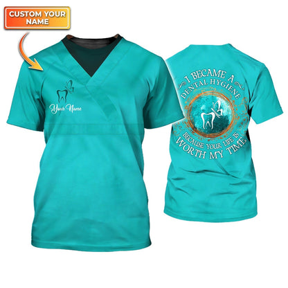 Personalized 3D T Shirt For Dentist Became A Dental Hygienist Shirts Present To Women Dental Doctor TO1838