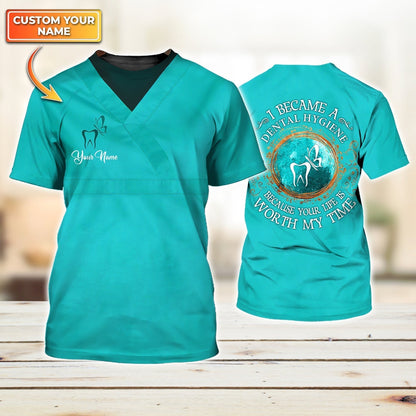 Personalized 3D T Shirt For Dentist Became A Dental Hygienist Shirts Present To Women Dental Doctor TO1838