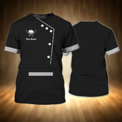 Customized Black Shirt For Chef, 3D All Over Print Chef Clothing, Gift For Chef Men Women TO2703