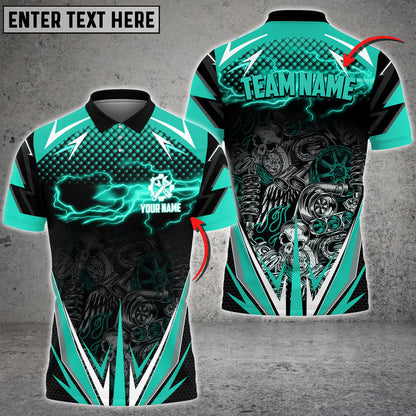 Mechanic Thunder Custom Name Multi Color Printed 3D Polo Shirt, Mechanic Men Shirt TO3497