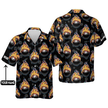 Bowling Ball Flame Hawaiian Shirts HB0003