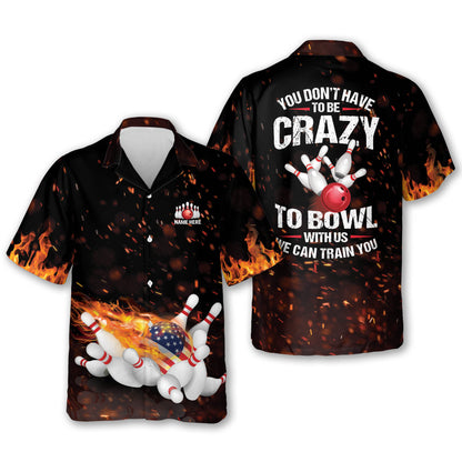 We Can Train You Fire Bowling Shirt HB0154