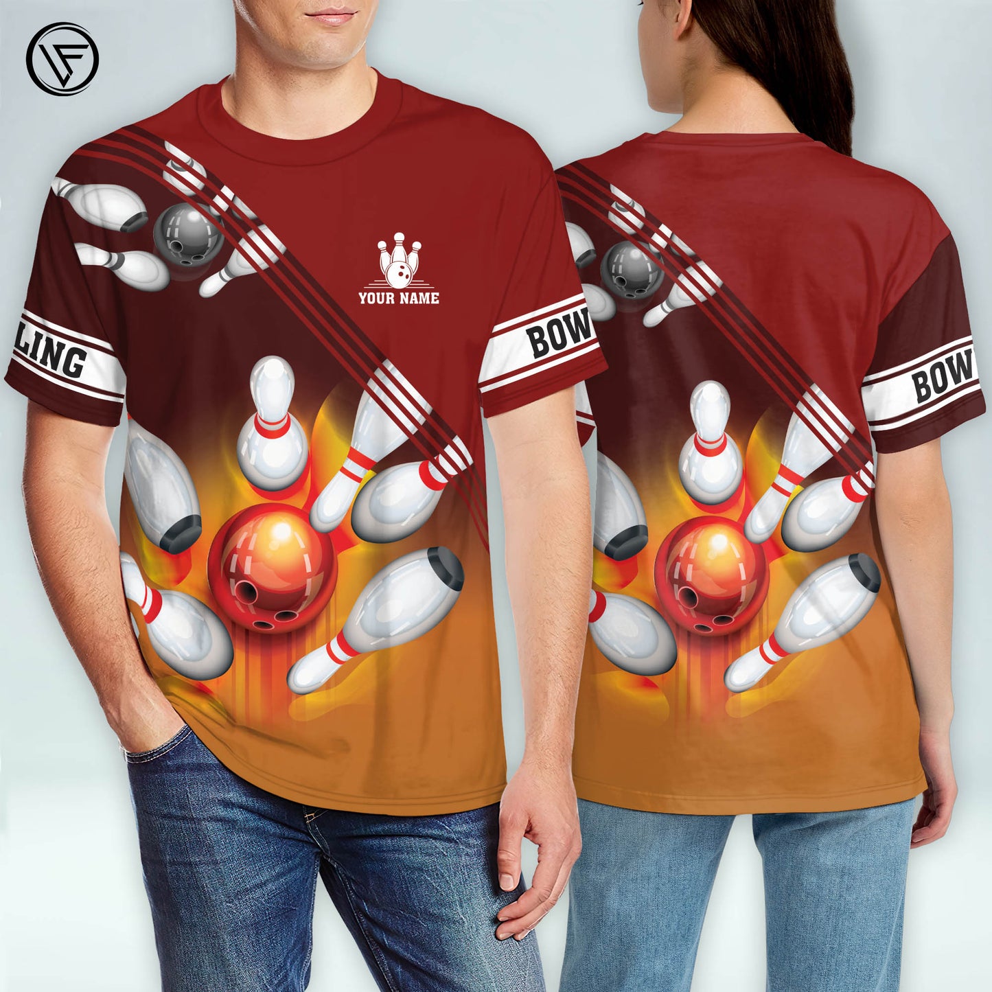 Custom 3D Funny Bowling TShirts Unisex BT0003