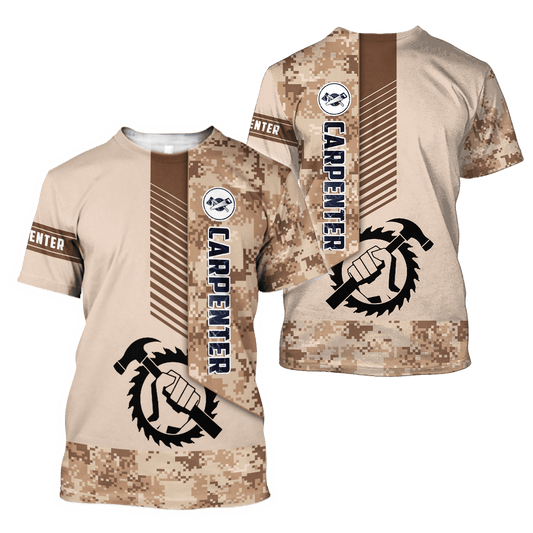 Customized Carpenter Unisex Shirts Brown Camo Pattern Carpenter Team Uniform TO1625