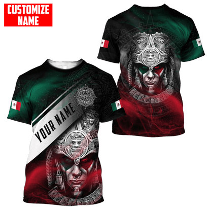 Customized 3D All Over Print Mexico Shirt, Aztec Warrior Smoke Unisex Shirt For Him TO3043