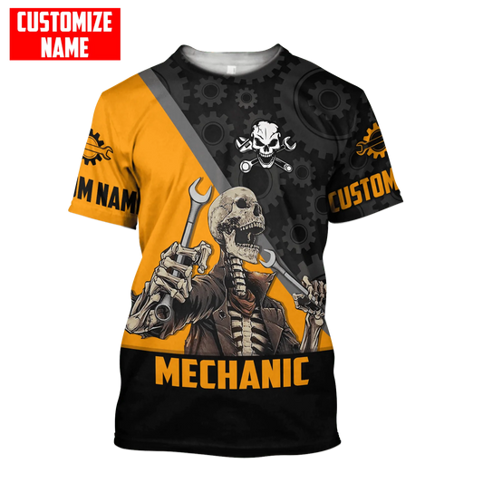 Personalized Auto Mechanic Skull 3D All Over Printed Unisex Shirts TO1733