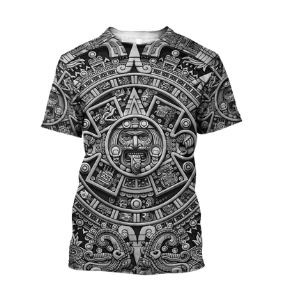 Cool Mexican T-Shirt, Patriotic Mexico Heritage Shirt, Mexico Flag 3D Shirt, Coat Of Arms Of Mexico, Maya Mexico T-Shirt TO3028