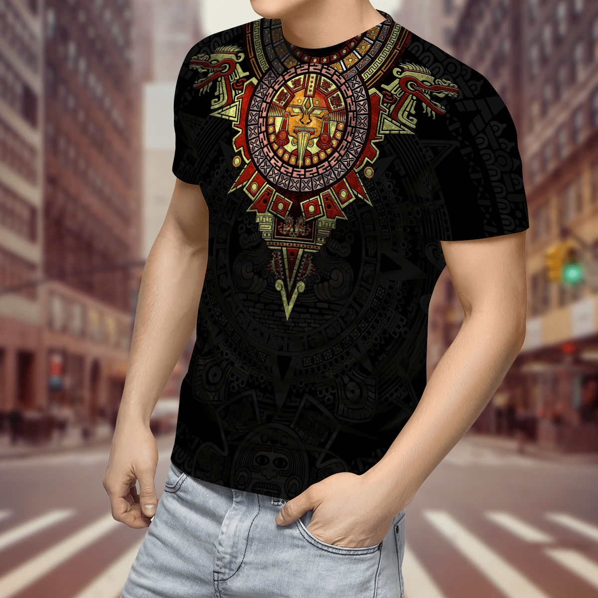 Lasfour Aztec Mexico Unisex Shirt, 3D All Over Print Aztec For Men, Mexico Gift TO3085