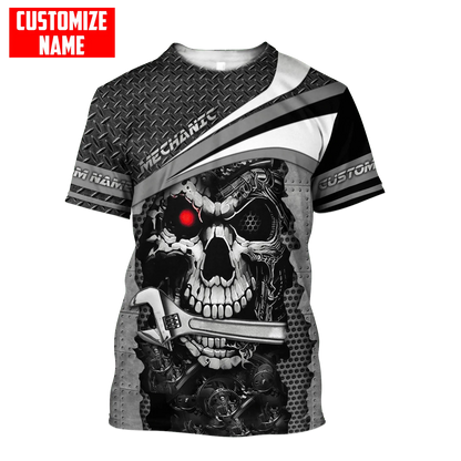 Customzied Skull Mechanic Tools Shirts Men Women 3D All Over Printed Mechanical Tee Shirt TO1722