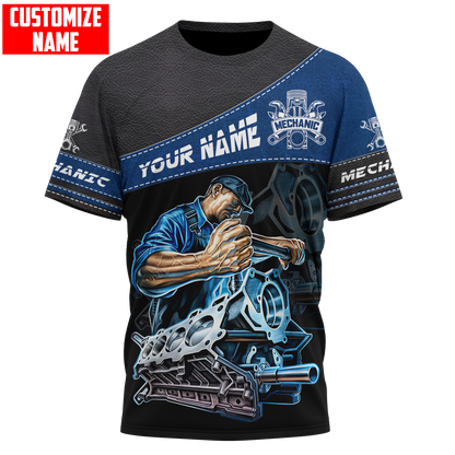 Mechanic shirt custom, 3D All Over Printed tshirt For Mechanician, Mechanical Shirts TO0844