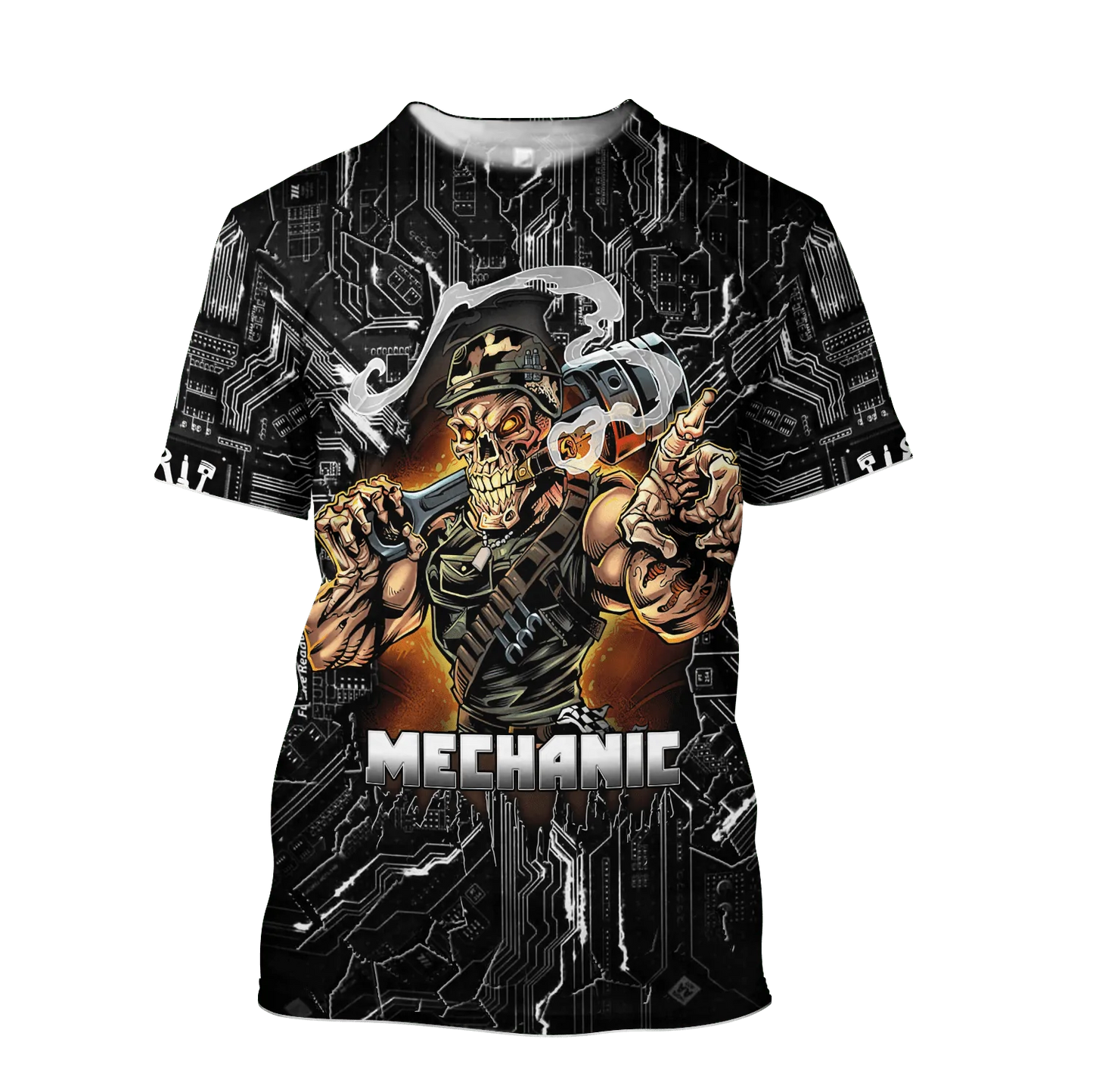 3D Skull Mechanic T Shirt Cool Mechanic Shirt Men Women Best Gift To Mechanical TO1739