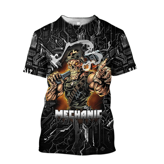 3D Skull Mechanic T Shirt Cool Mechanic Shirt Men Women Best Gift To Mechanical TO1739