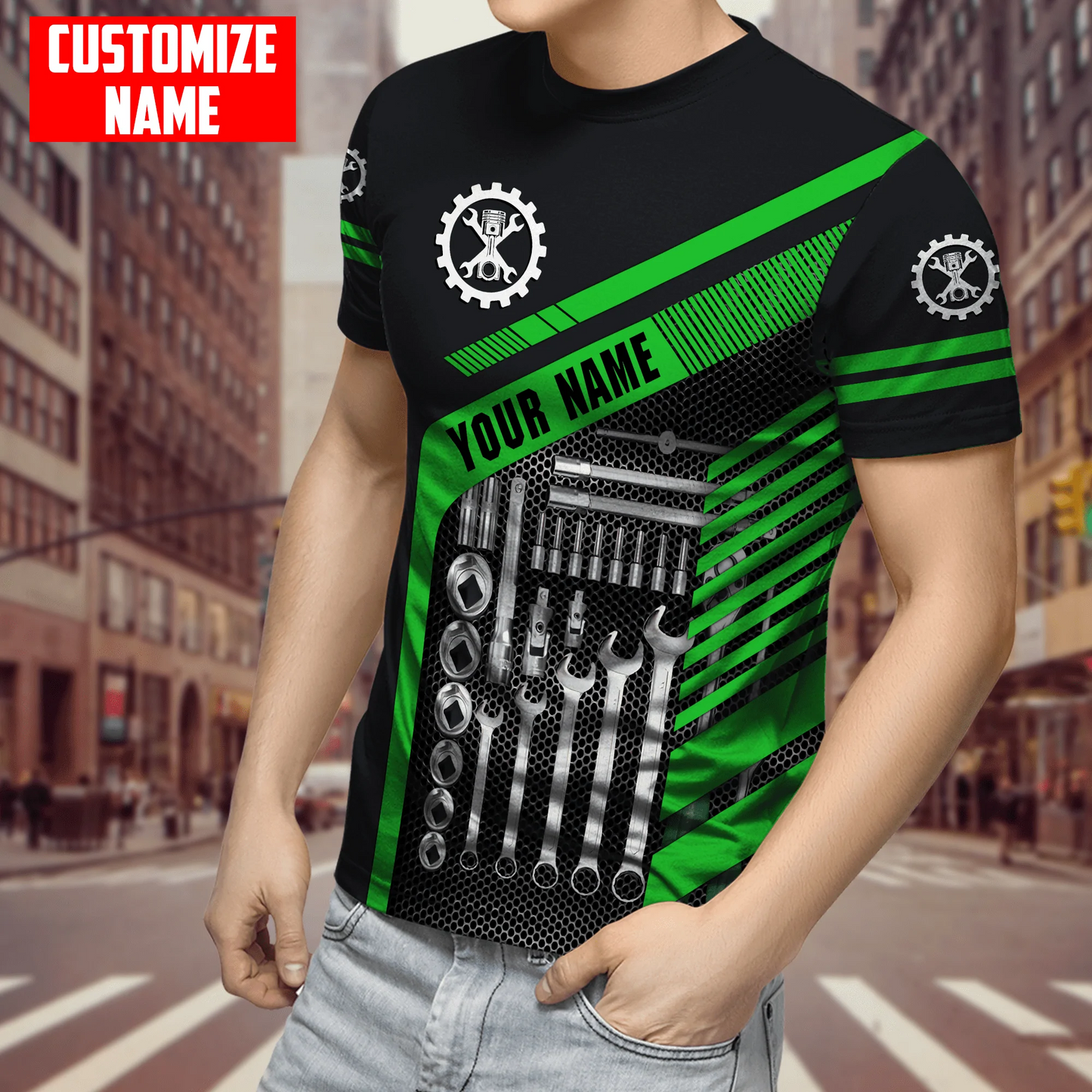 Personalized 3D All Over Printed Men Mechanic Shirt Mechanical Equipment Tool On Shirts TO1717