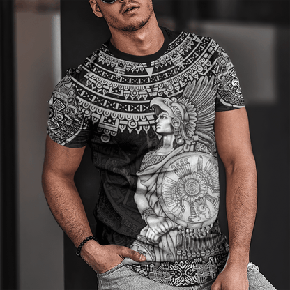 Mexican Aztec Warrior Ollin Eye 3D Full Printed Unisex Shirts Lasfour TO3031