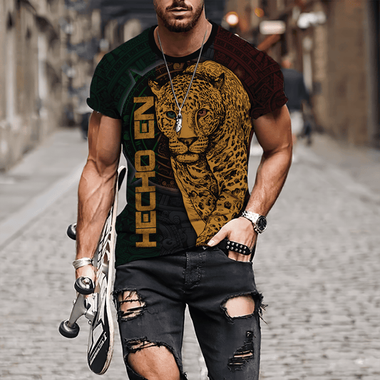 Lasfour 3D Mexico T-Shirt, Jaguar Aztec Mexico All Over Printed Shirts, Panther Mexico T-Shirt TO3048