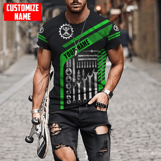 Personalized 3D All Over Printed Men Mechanic Shirt Mechanical Equipment Tool On Shirts TO1717