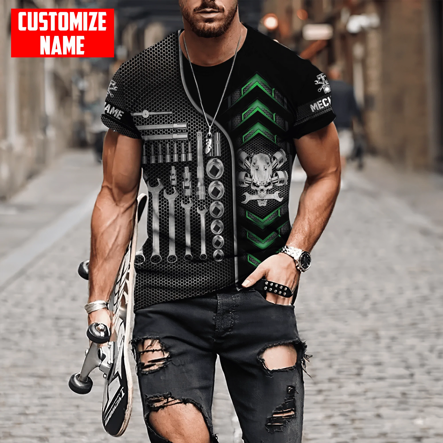 Customized Mechanic Shirt 3D All Over Printed Mechanic Tools T Shirt For Men Women TO1716