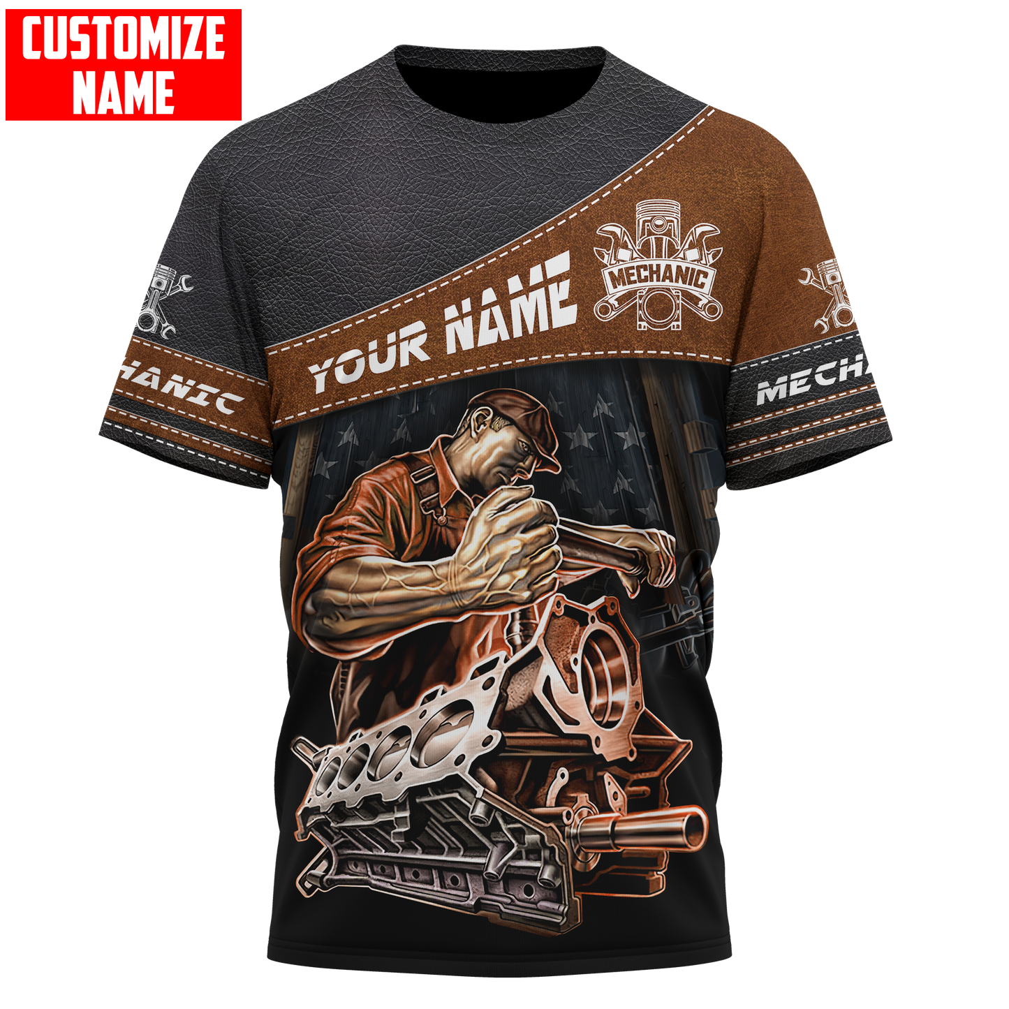 Personalized Name Mechanic Unisex 3D Shirts, Mechanical t Shirt, Present To Mechanician TO0846