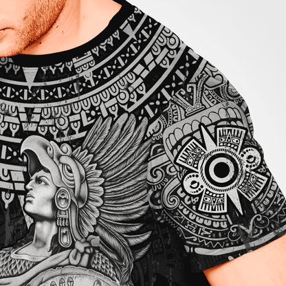 Mexican Aztec Warrior Ollin Eye 3D Full Printed Unisex Shirts Lasfour TO3031