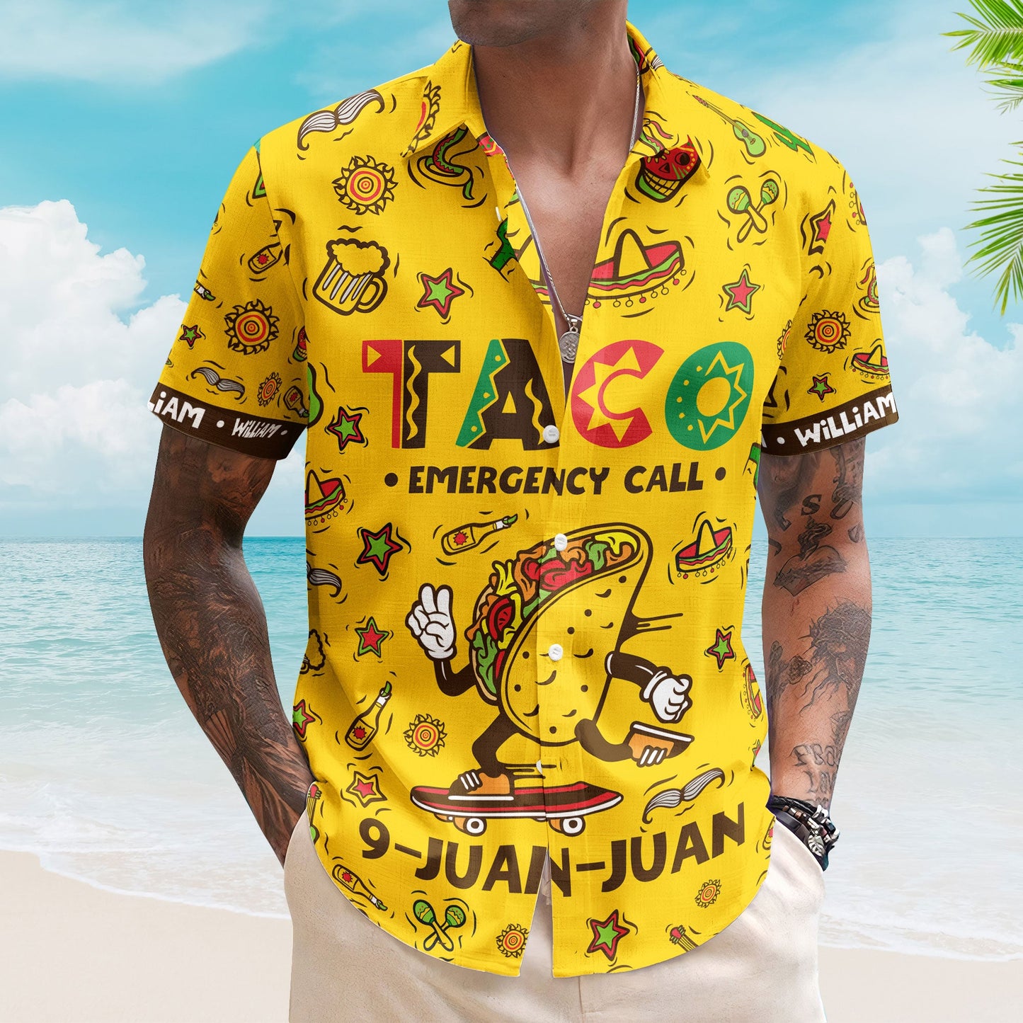 Taco Emergency Call 9-Juan-Juan Mexican Gift For Him - Custom Hawaiian Shirts HA0033