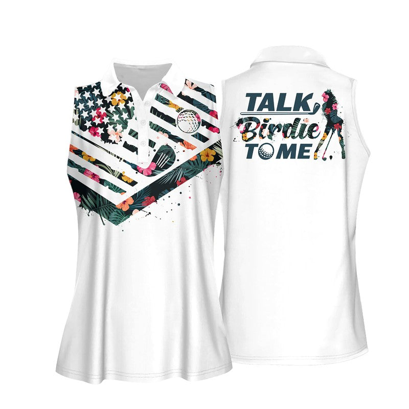 Talk Birdie To Me Women Sleeveless Polo Shirt SO0866