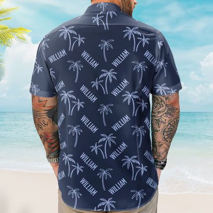 Tiki Hibiscus Custom Name Aloha Shirts Family Gift For Men - Custom Hawaiian Shirts HA0096