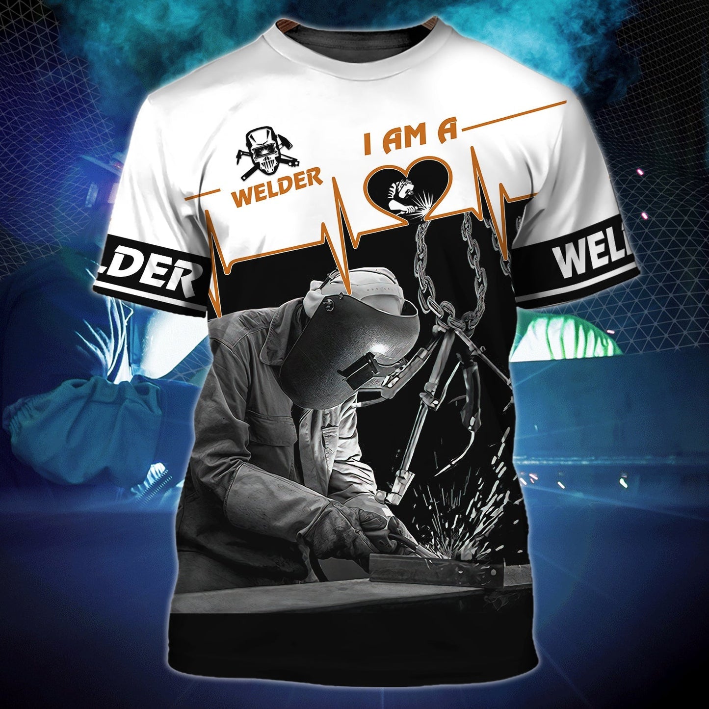 3D All Over Print I'm A Welder 3D T-Shirt, Heart Beat Welder Shirt, Welder Gift TO3129