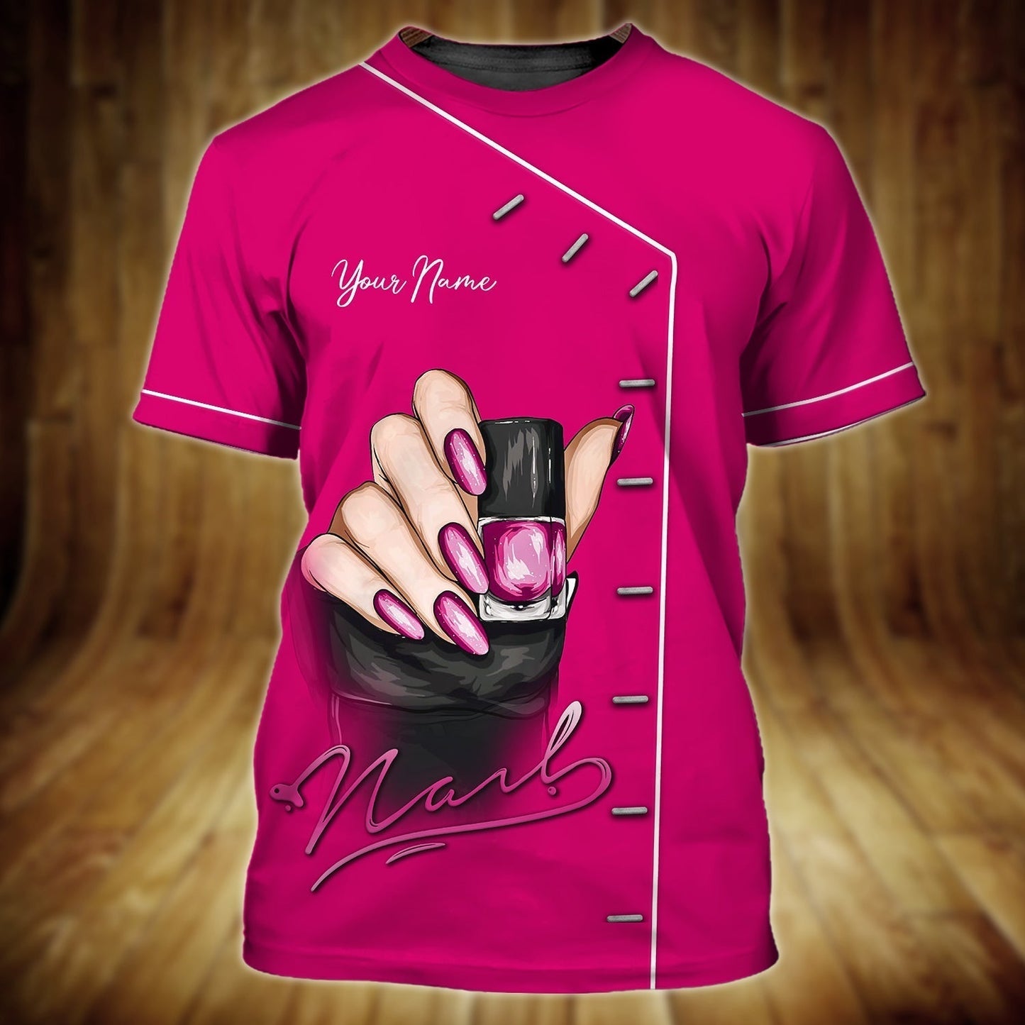 Personalized Pink 3D T Shirt For Nail Technician, Women Nail Shirts Full Printed, Gift For Nail Woman TO0963