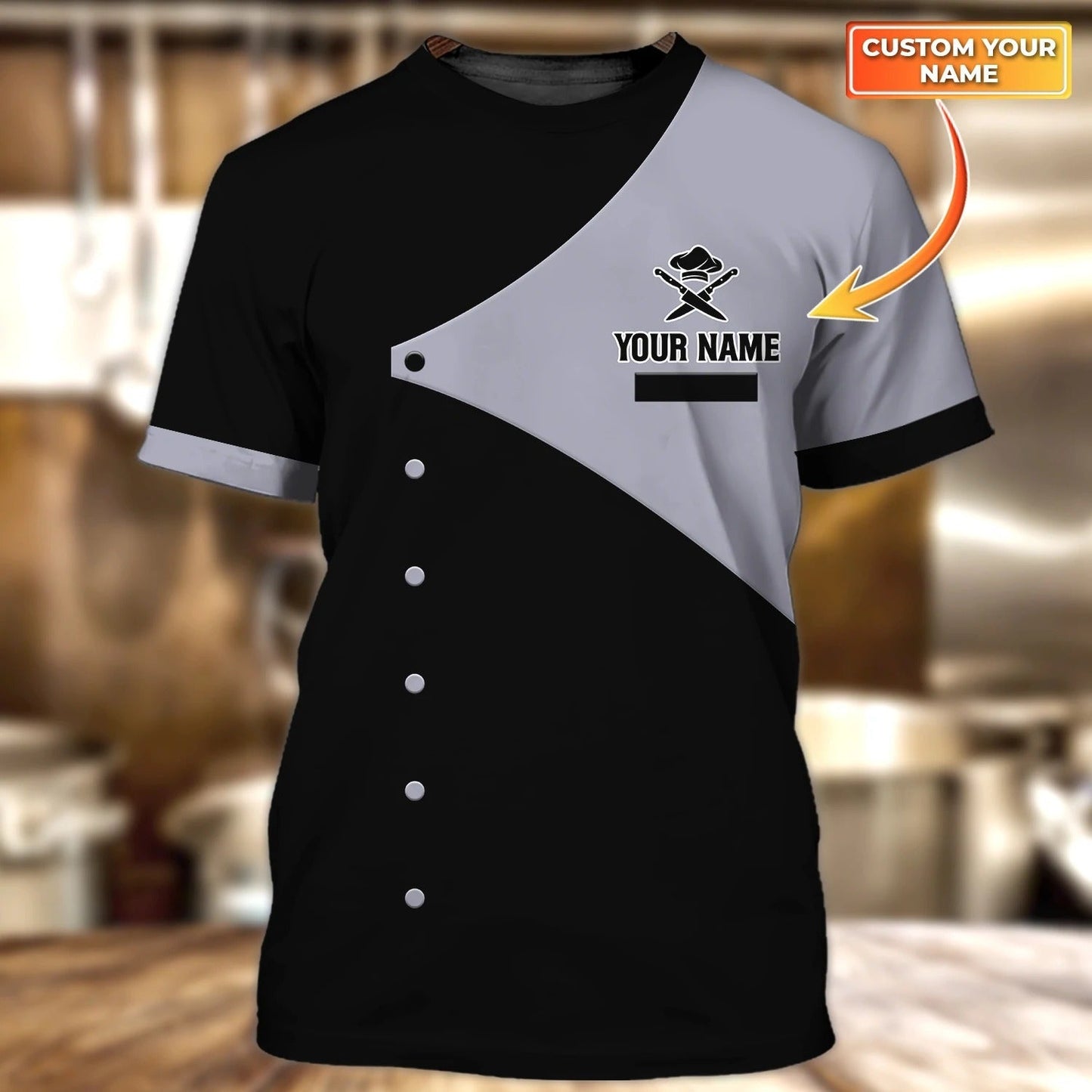 Personalized Name 3D Chef, Master Chef Tshirt, Best Gift For Cooking Lover, 3D Full Print Cooker Shirt, Chef Shirt TO0259