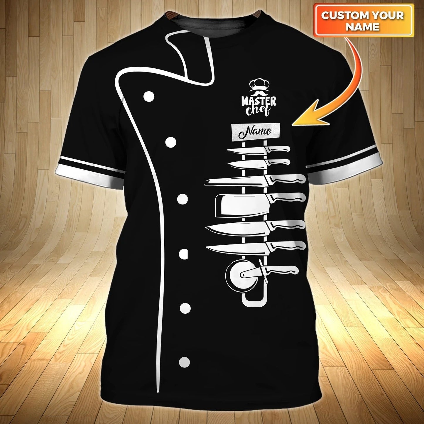 Personalized 3D Print Master Chef T Shirt Men Women, Unisex Kitchen Basic Cook Shirt TO2550