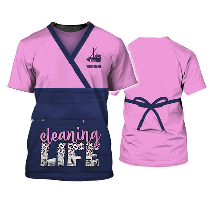 Housekeeper Cleaning Life Personalized Name 3D Tshirt For A Housekeeper TO1309