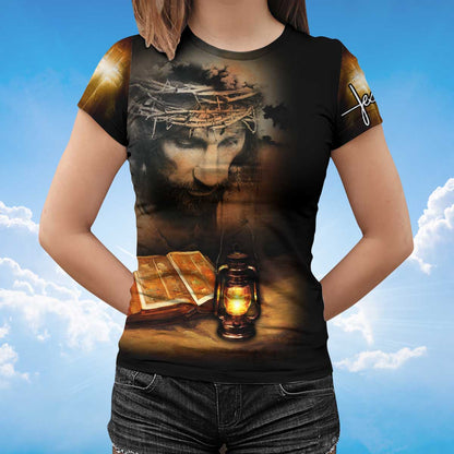 3D All Over Printed God Jesus Unisex T Shirt Be The Light Christian Jesus Shirt TO1376