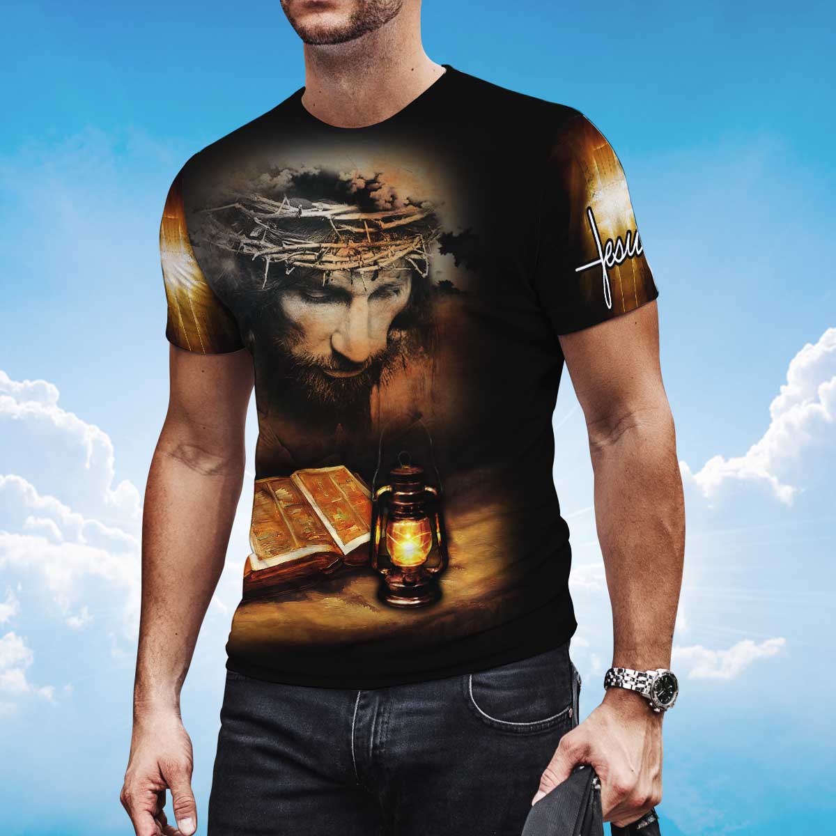 3D All Over Printed God Jesus Unisex T Shirt Be The Light Christian Jesus Shirt TO1376