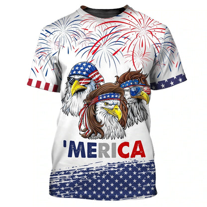 Eagle American Hawaiian Shirt Independence Day Is Coming 3D Full Print T Shirt 4Th July Usa Shirt TO0151