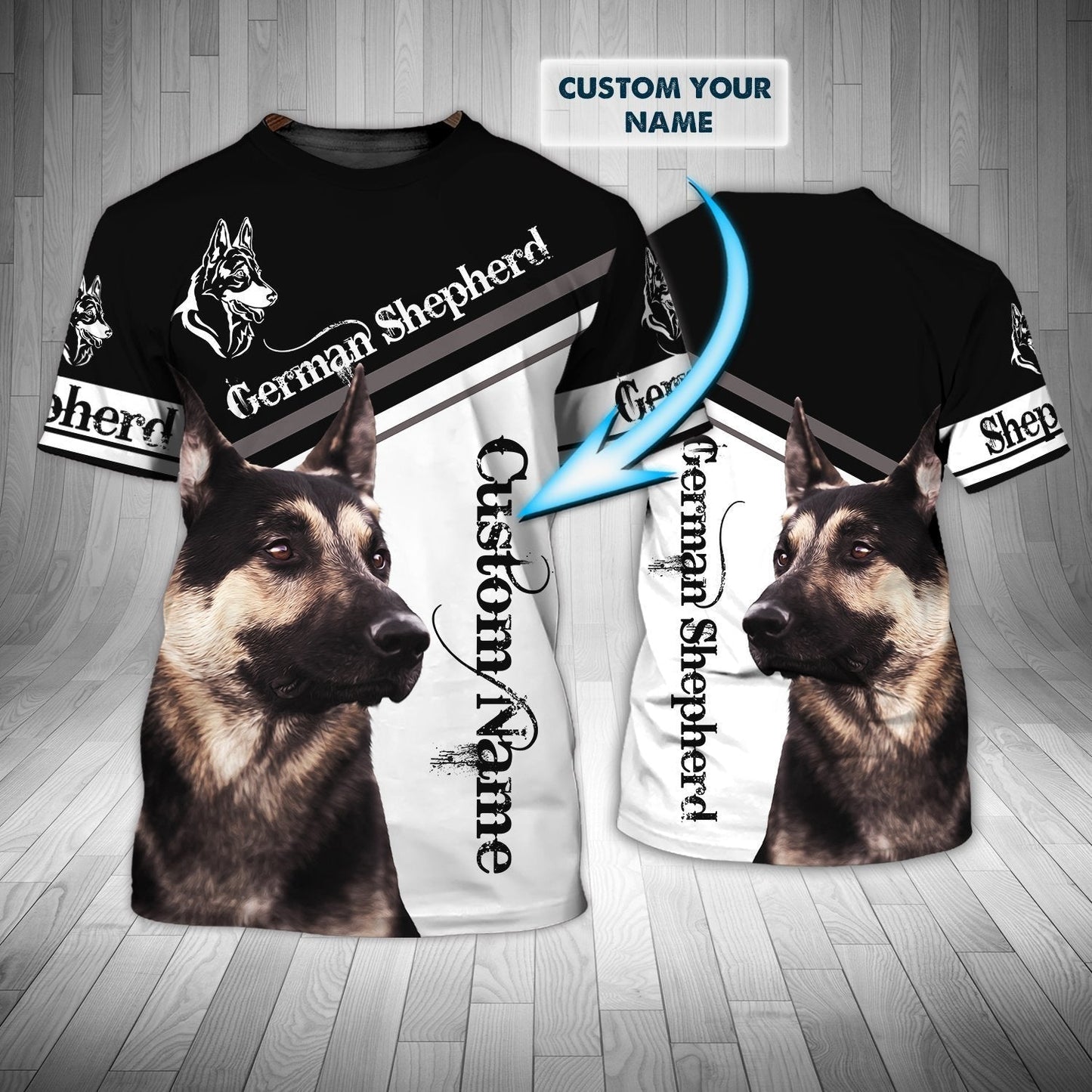 Personalized Name 3D Tshirt Printed A Dog Black German Shepherd Shirts TO1122