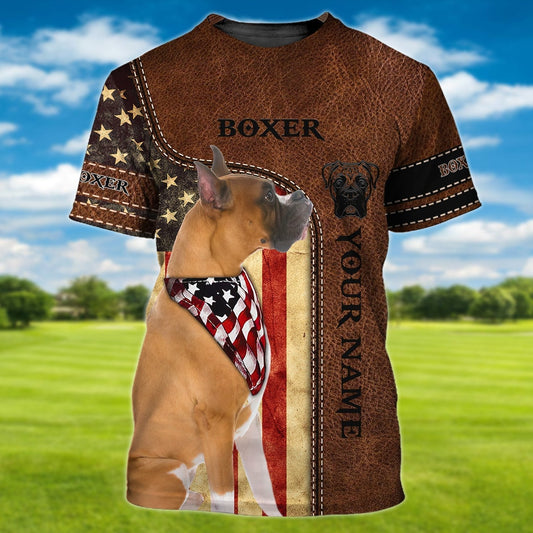 Custom 3D Boxer on T Shirt American Flag Pattern TO1111