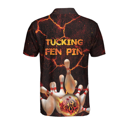 Tucking Fen Pin Polo Shirt, Skull Bowling Polo Shirt Design, Scary Halloween Gift For Bowling Lovers Lasfour SO1422