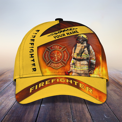 3D Classic Cap Fire Fighter Personalized Name Cap CA2214