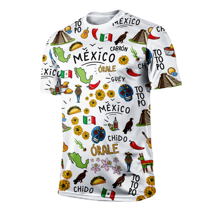 3D All Over Print Mexico T-Shirt, Mexico Tradition Pattern for Men Women T-Shirt TO3068