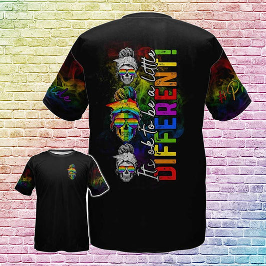 Skeleton Rainbow Shirt For Pride Lesbian, Pride Gay Shirt, It’s OK To Be Different, Pride Shirt LO0726