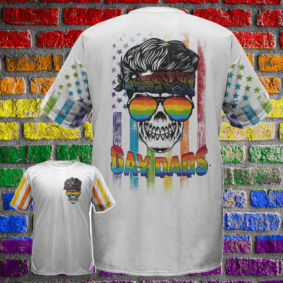 LGBT Skull Shirt For Gay Dads, GIft For Gay, Gay Pride Shirts LO0700