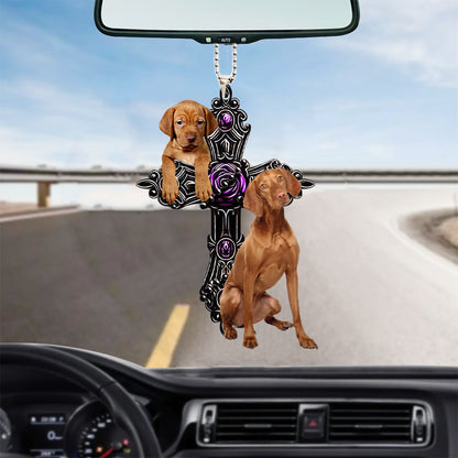 Vizsla Pray For God Car Hanging Ornament Dog Pray For God Ornament Lasfour OO0742