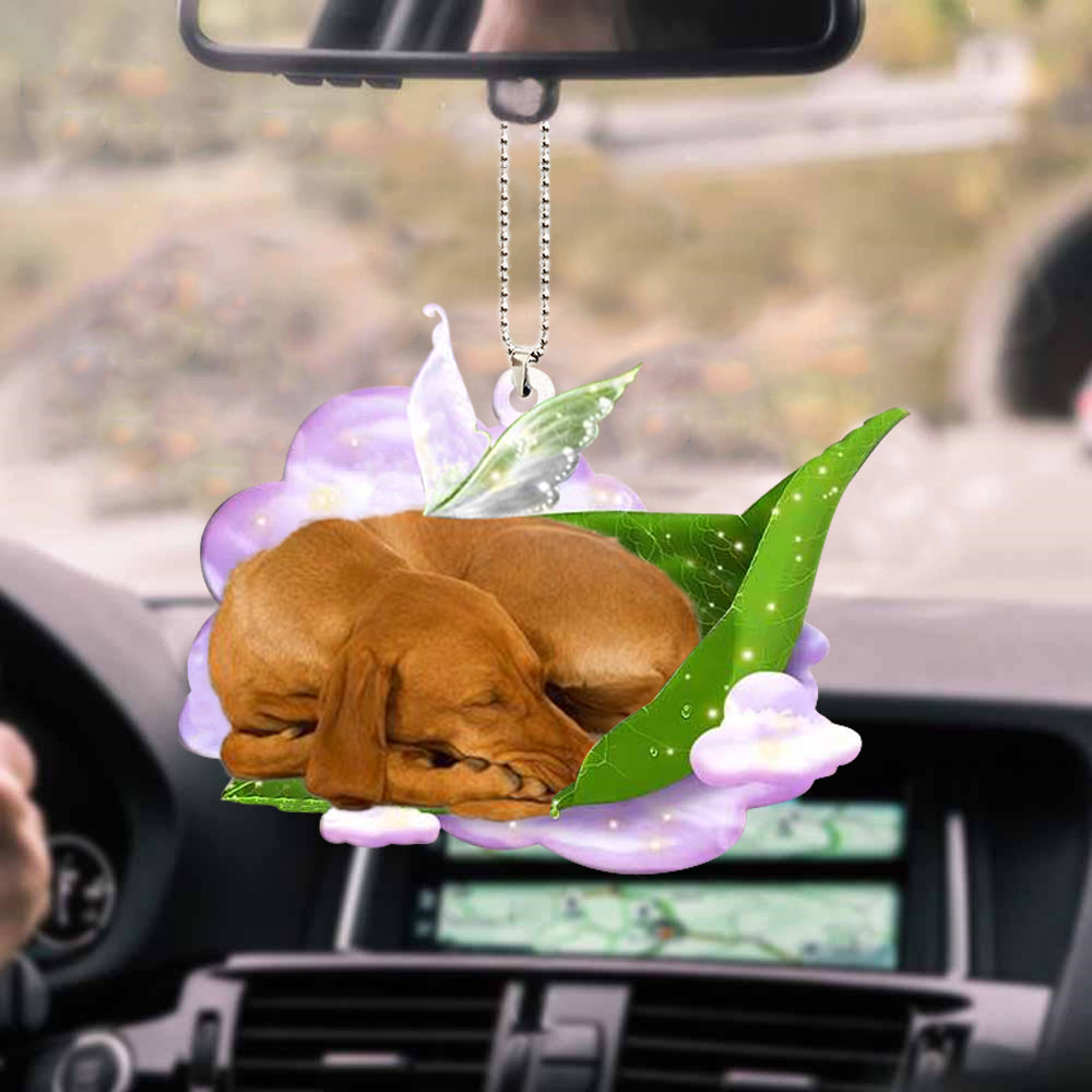 Vizsla-Sleep On Fallen Leaves-Two Sided Ornament OO0523