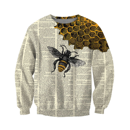 3D All Over Print Bee Shirt, Bee Dictionary Page Premium Hoodie For Men Women, Bee Lover Outfit TO2798