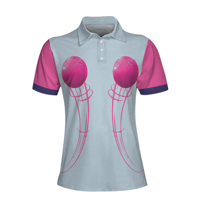 Watch Out This Girl Knows How To Handle Her Balls Bowling Short Sleeve Women Polo Shirt, Bowling Polo Shirt Design Lasfour SO0626