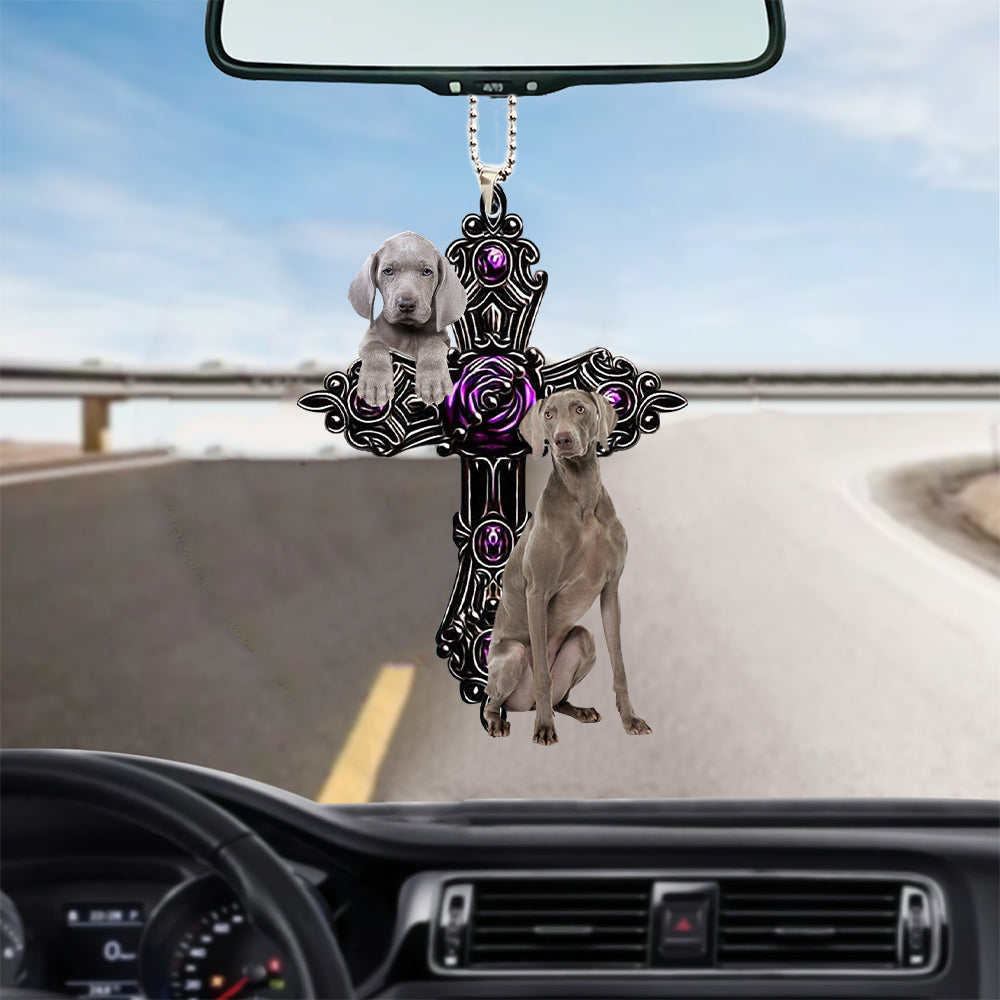 Weimaraner Pray For God Car Hanging Ornament Dog Pray For God Ornament Lasfour OO0732